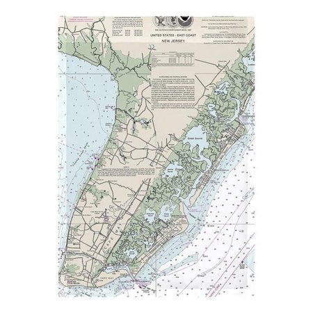 BETSY DRAKE Betsy Drake FL396 12.5 x 18 in. Cape May Peninsula; NJ Nautical Map Flag FL396